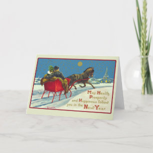 Vintage Illustration Neue Jahre Karte