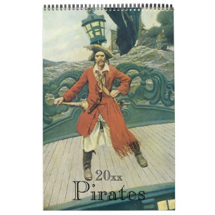 Vintage-Illustration Piraten und Freibeuter Kalender
