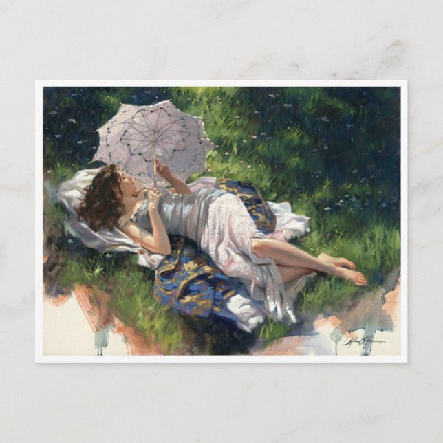 Vintage Illustration Postkarte (Vorderseite)