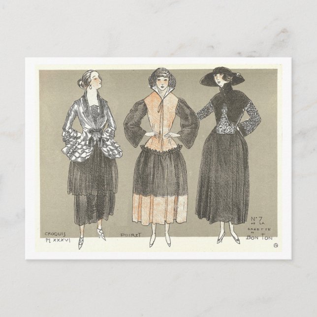 Vintage Illustration Postkarte (Vorderseite)