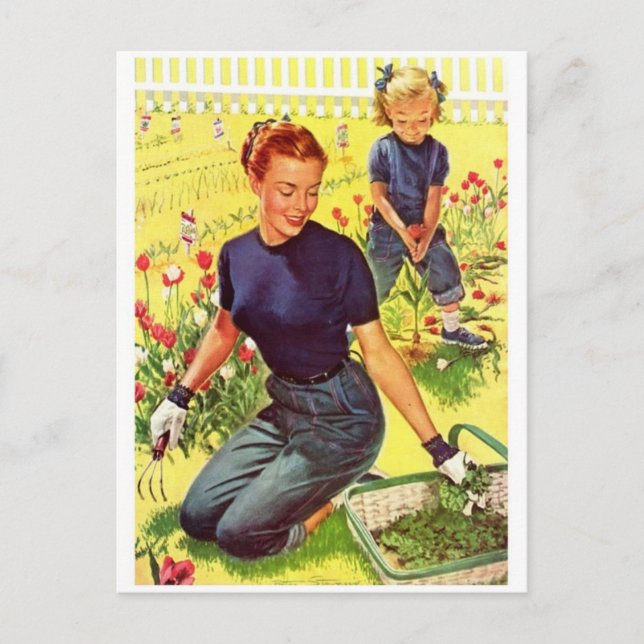 Vintage Illustration Postkarte (Vorderseite)