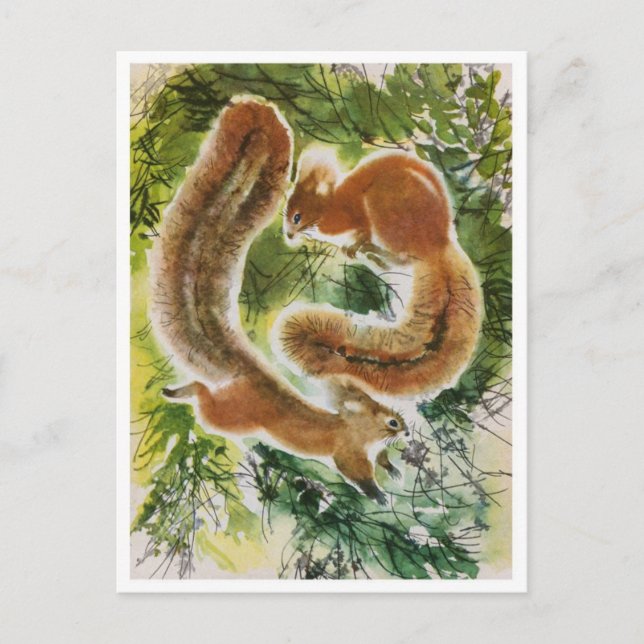 Vintage Illustration Postkarte (Vorderseite)