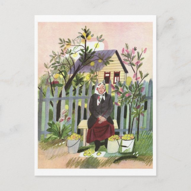 Vintage Illustration Postkarte (Vorderseite)