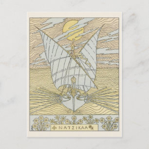 Vintage Illustration Postkarte