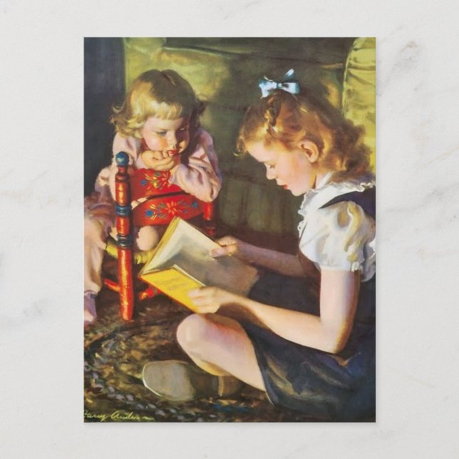 Vintage Illustration Postkarte (Vorderseite)