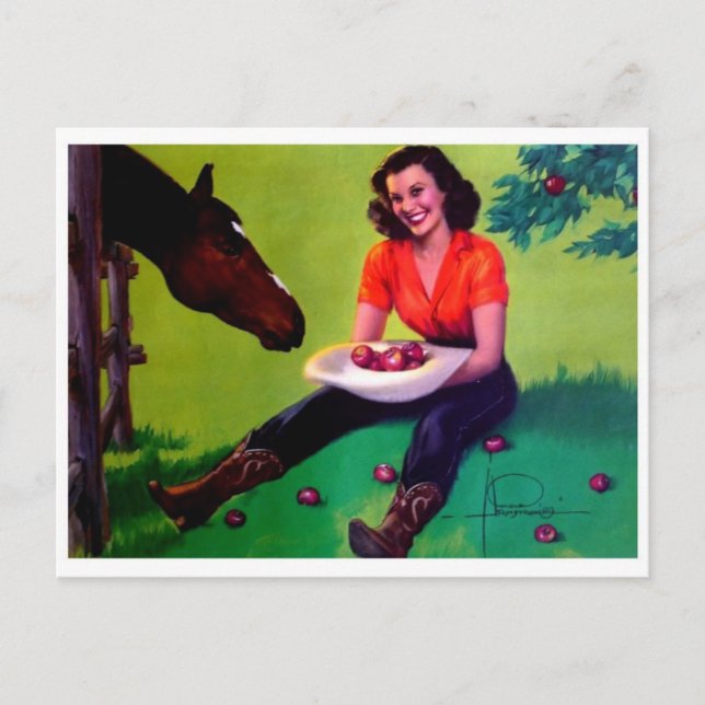 Vintage Illustration Postkarte (Vorderseite)