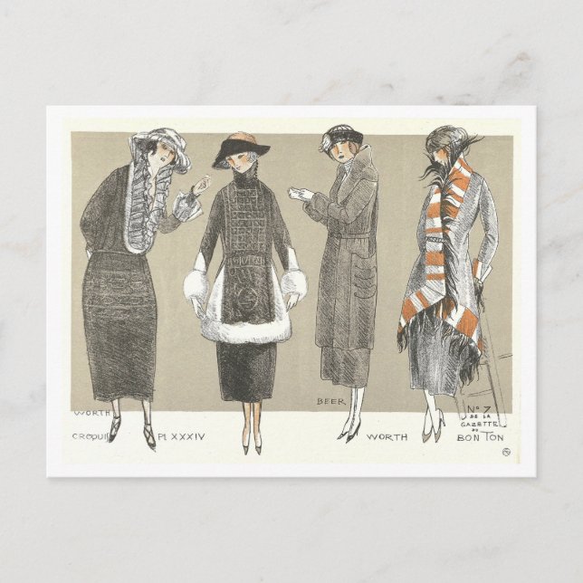 Vintage Illustration Postkarte (Vorderseite)
