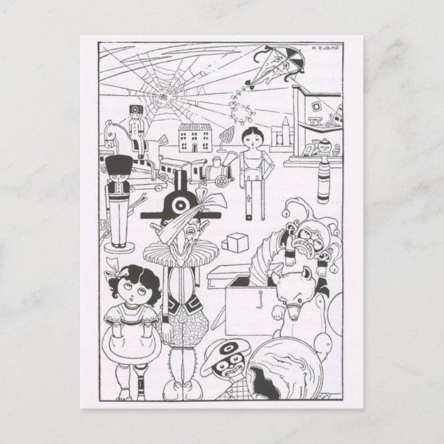Vintage Illustration Postkarte (Vorderseite)