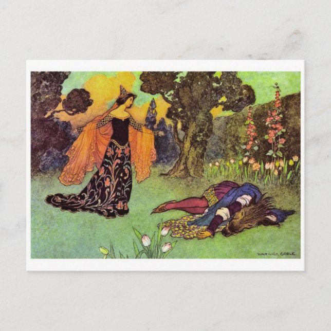 Vintage Illustration Postkarte (Vorderseite)