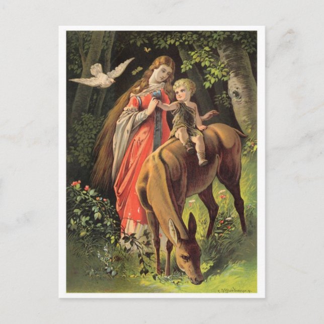 Vintage Illustration Postkarte (Vorderseite)