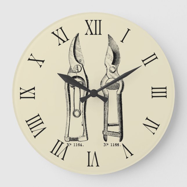 Vintage Illustration Pruners römische Zahlen Uhr (Vorderseite)