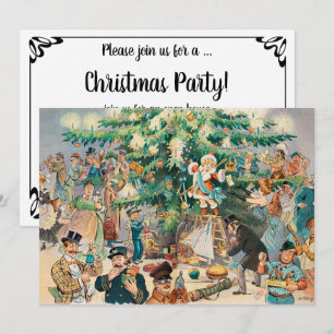 Vintage-Illustration Pucks Weihnachtsbaum, 1902 Einladung
