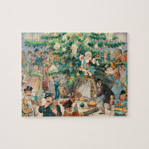 Vintage-Illustration Pucks Weihnachtsbaum, 1902 Puzzle