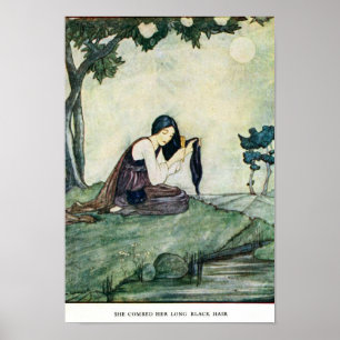 Vintage Illustration Rie Cramer Grimm's Fairy Tale Poster