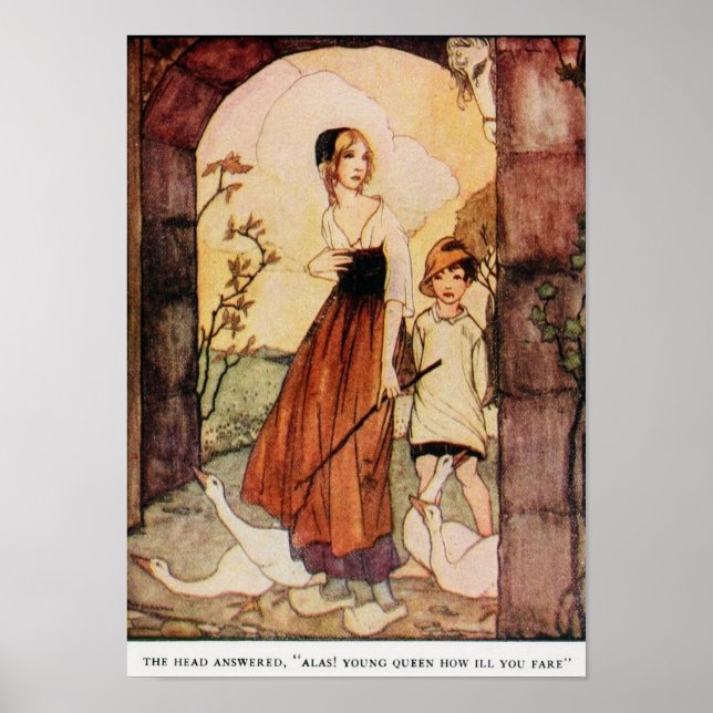Vintage Illustration Rie Cramer Grimms Märchen Poster (Vorne)