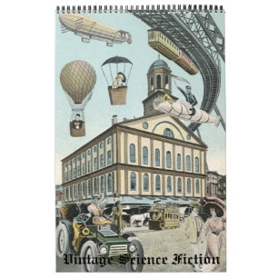 Vintage-Illustration Science-Fiction Steampunk Kalender