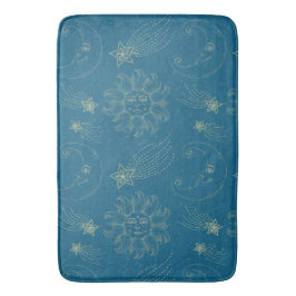 Vintage Illustration Sun Moon Stars Badematte