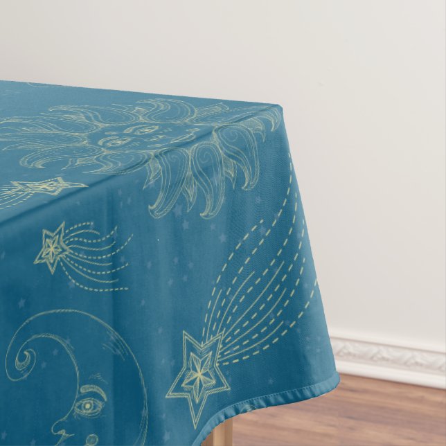Vintage Illustration Sun Moon Stars Tischdecke (Beispiel)