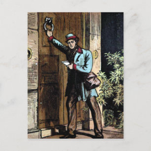 Vintage Illustration "The Mailman" Postkarte