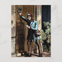 Vintage Illustration "The Mailman" Postkarte