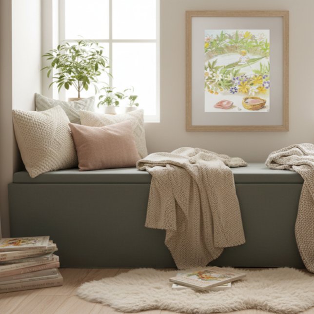 Vintage Illustration Thumbelina von Elsa Beskow Poster (Von Creator hochgeladen)