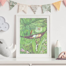 Vintage Illustration Thumbelina von Elsa Beskow