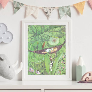 Vintage Illustration Thumbelina von Elsa Beskow Poster