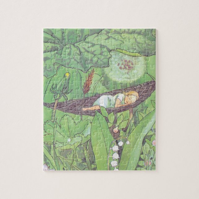 Vintage Illustration Thumbelina von Elsa Beskow Puzzle (Vertikal)