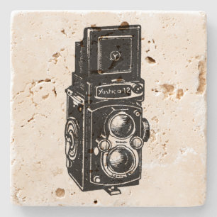 Vintage-Illustration TLR-Kamera Steinuntersetzer