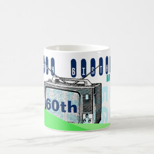 Vintage-Illustration TV 60. Geburtstags-Tasse Tasse