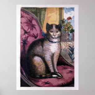 Vintage Illustration "unsere Katzen-" Druck Poster