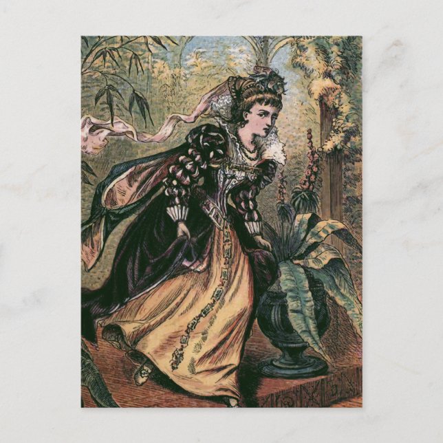 Vintage Illustration "Vom Ball aus laufen" Postkarte (Vorderseite)