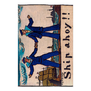 Vintage-Illustration von 2 Matrosen Poster