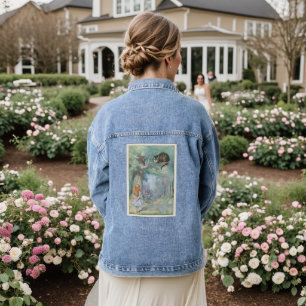 Vintage-Illustration von Alice im Wunderland Jeansjacke