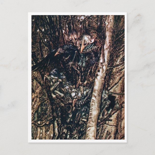 Vintage Illustration von Arthur Rackham Undine Postkarte (Vorderseite)