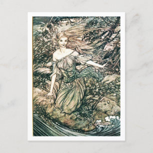 Vintage Illustration von Arthur Rackham Undine Postkarte