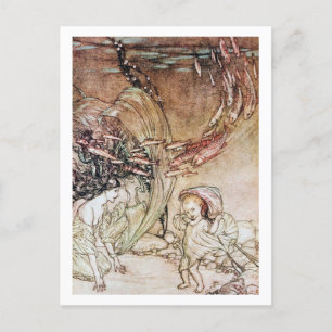 Vintage Illustration von Arthur Rackham Undine Postkarte