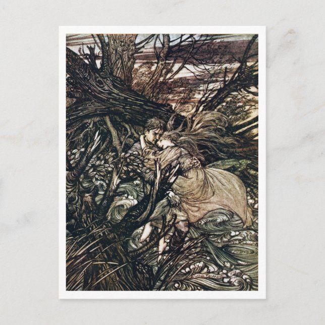 Vintage Illustration von Arthur Rackham Undine Postkarte (Vorderseite)
