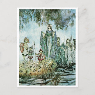 Vintage-Illustration von Arthur Rackham Wassernymp Postkarte
