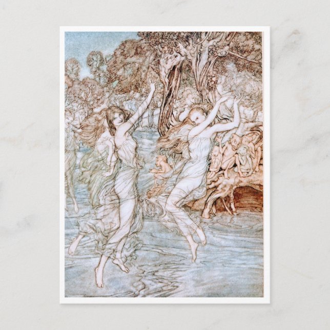 Vintage Illustration von Arthur Rackham Water Nymp Postkarte (Vorderseite)