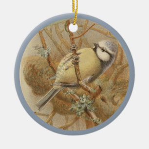 Vintage-Illustration von Blaumeisen-Keramikbaumsch Keramik Ornament