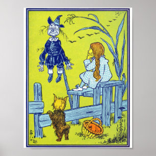 Vintage-Illustration von Der Zauberer von Oz Poster