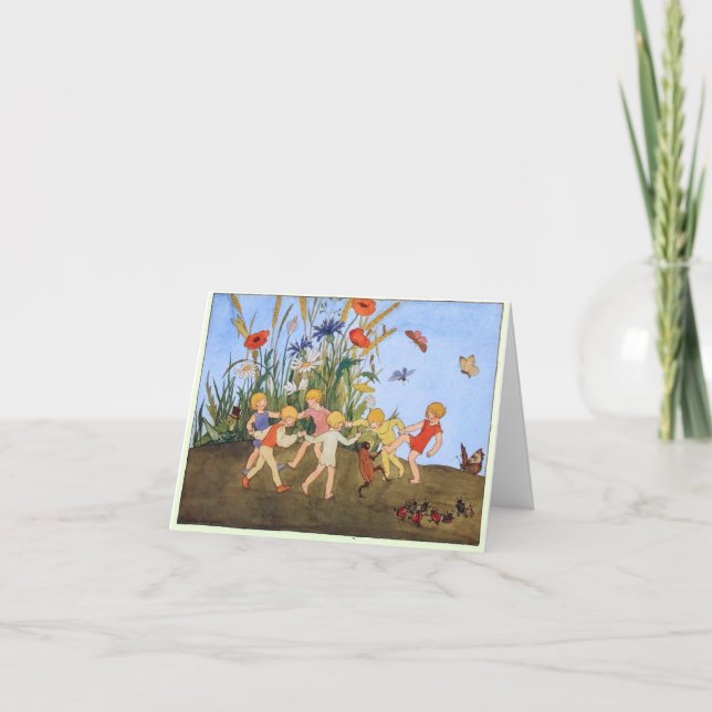 Vintage Illustration von Freddie Langeler Dankeskarte (Vorderseite)