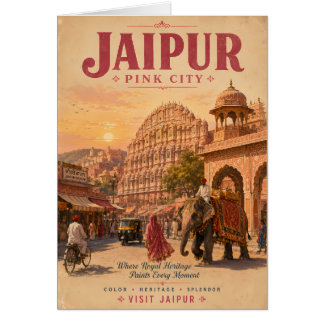Vintage-Illustration von Jaipur Pink City mit köni