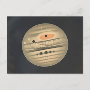 Vintage-Illustration von Jupiter-Astronomie-Postka Postkarte
