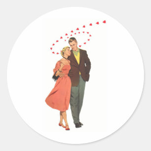 Vintage Illustration von Liebe und Romantik Runder Aufkleber