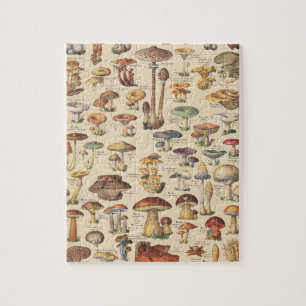 Vintage-Illustration von Pilzen Puzzle