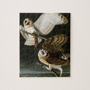 Vintage-Illustration von Schleiereulen (Audubon) Puzzle