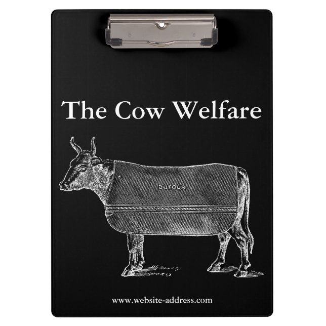 VINTAGE ILLUSTRATION W The Cow Welfare Clipboard Klemmbrett (Vorderseite)