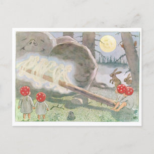 Vintage-Illustration Waldkinder Elsa Beskow Postkarte